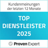 Siegel Provenexpert Top Dienstleister 2025